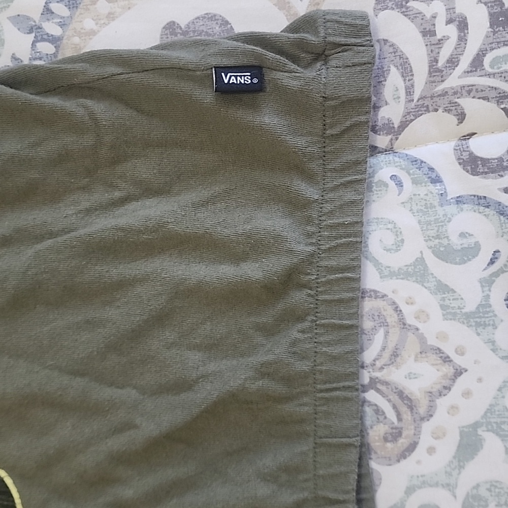 Vans Olive Graphic Crop Tee with Pink Accent - Picture 3 of 4